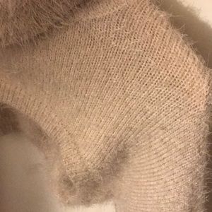 Fuzzy crop top sweater